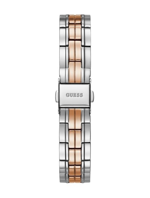 Guess Women's  Two Tone Rose Gold Black Diamond Watch 30mm, Created for Macy's