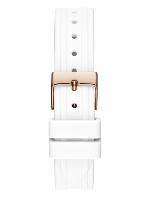 Guess Women's White Silicone Strap Watch 36mm