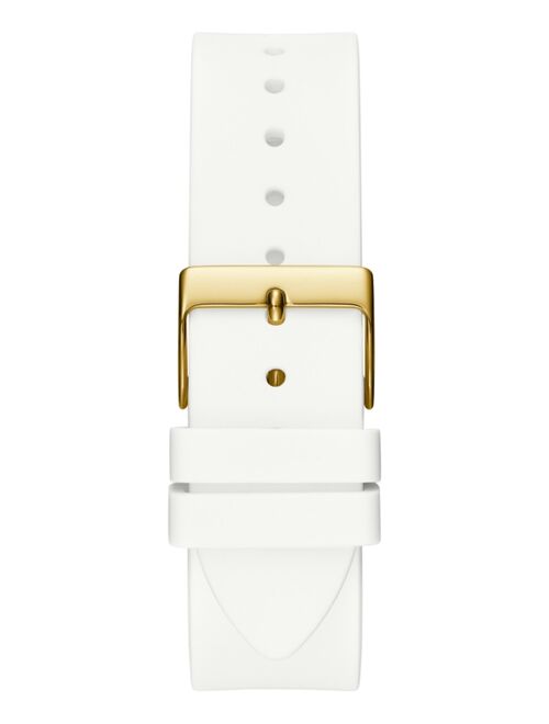 Guess Women's White Silicone Strap Watch 38mm