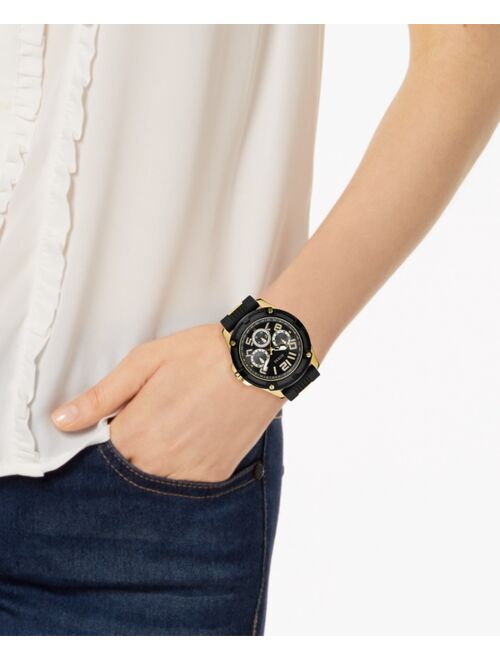 Guess Men's Black Silicone Strap Watch 46mm