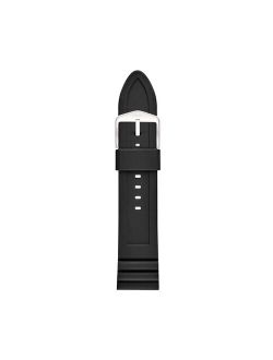 Men's Black Silicone 24mm Watch Strap