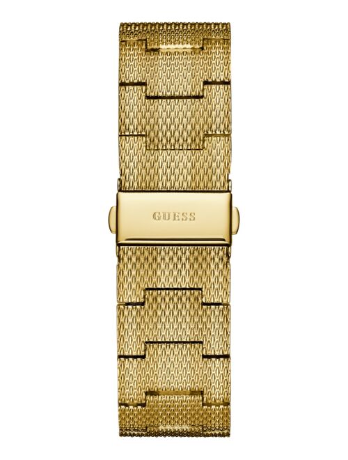 Guess Men's Gold-Tone Stainless Steel Mesh Bracelet Watch 44mm