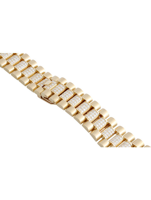 Mens 18K Yellow Gold Diamond Watch Band for Rolex Day-Date President 4.52 CT.