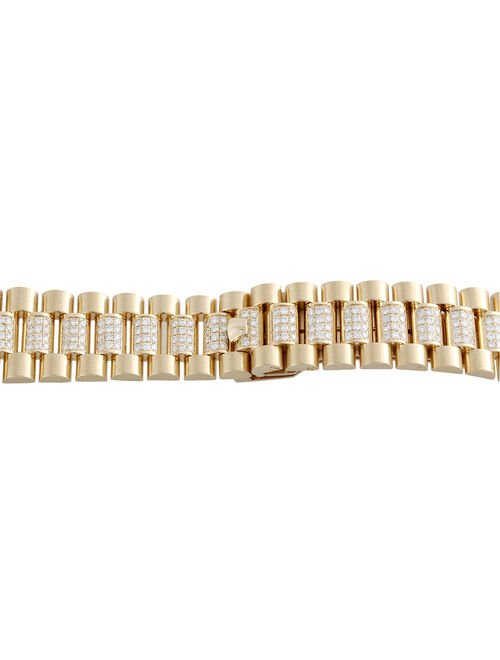 Mens 18K Yellow Gold Diamond Watch Band for Rolex Day-Date President 4.52 CT.