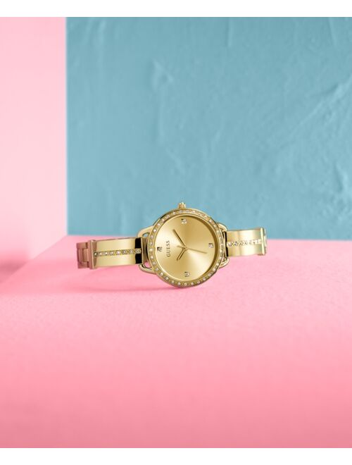 Guess Women's Gold-Tone Stainless Steel Semi-Bangle Bracelet Watch 30mm