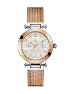 Gc Women's Prime Chic Mesh Rose-Gold Stainless Steel Mesh Bracelet Watch 36.5mm