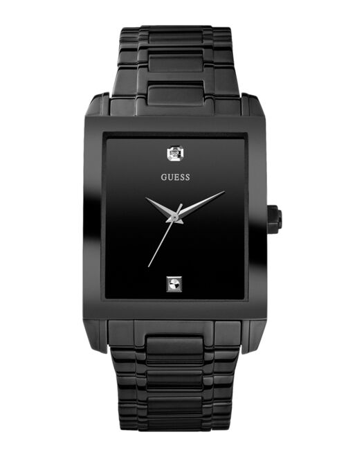 Guess Watch, Men's Diamond Accent Black Ion Plated Stainless Steel Bracelet 41x37mm U12557G1