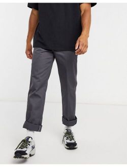 873 slim straight work pants in charcoal gray