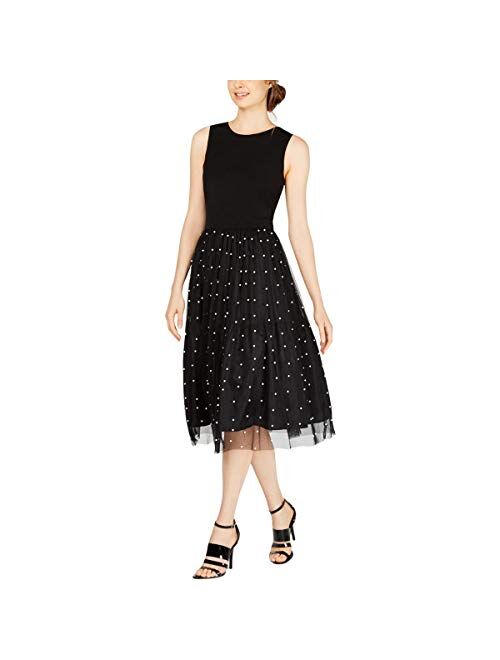 Calvin Klein Women's Sleeveless Midi with Tulle Skirt