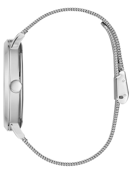 Guess Men's Diamond-Accent Stainless Steel Mesh Bracelet Watch 44mm