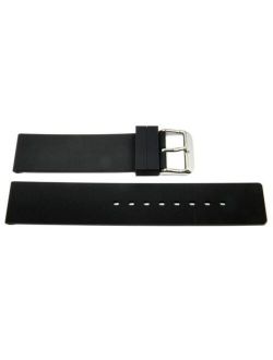 Style Interchangeable Silicone 20mm Black Replacement Watch Strap