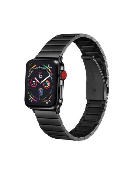 Men and Women Black Stainless Steel Replacement Band for Apple Watch with Removable Links, 38mm