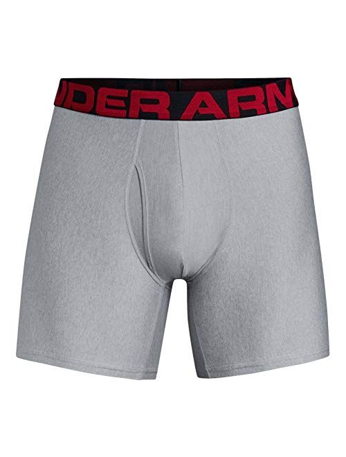 Under Armour Mens Tech 6In 2 Pack Boxer Jock, Adult