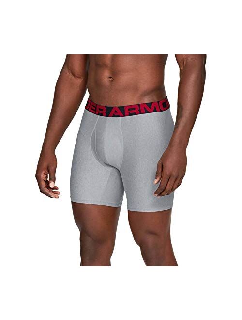 Under Armour Mens Tech 6In 2 Pack Boxer Jock, Adult