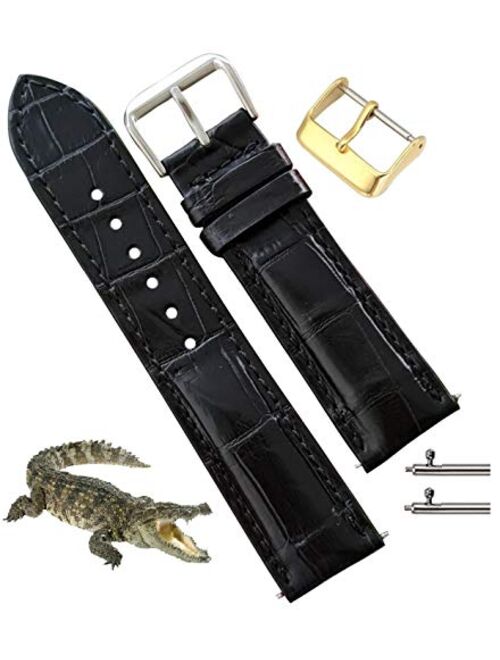 Crocodile Watch Strap Band Belly or Hornback Handmade by Vietnamese 18mm 19mm 20mm 21mm 22mm 24mm