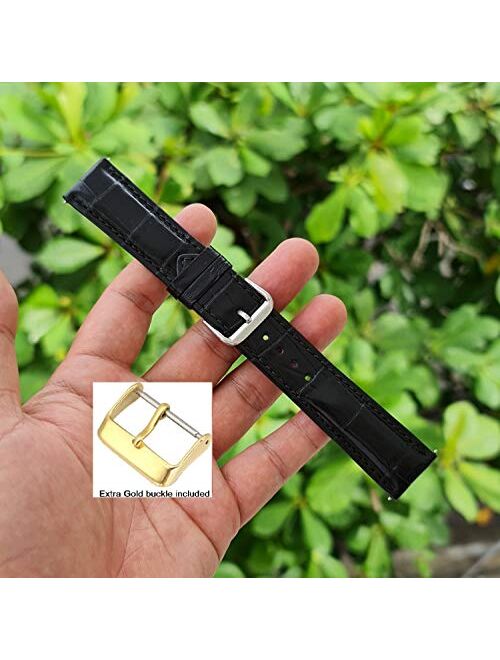Crocodile Watch Strap Band Belly or Hornback Handmade by Vietnamese 18mm 19mm 20mm 21mm 22mm 24mm