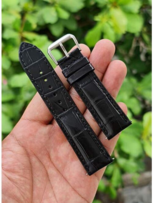 Crocodile Watch Strap Band Belly or Hornback Handmade by Vietnamese 18mm 19mm 20mm 21mm 22mm 24mm