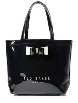 Black Solid Crosshatch Bow Bag
