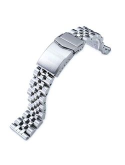 22mm Angus-J Louis Watch Bracelet Straight End 1.8-Universal version, V-Clasp Brushed