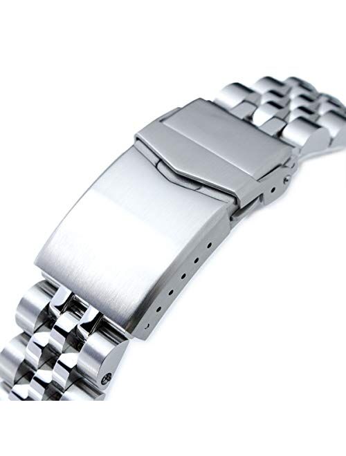 22mm Angus-J Louis Watch Bracelet Straight End 1.8-Universal version, V-Clasp Brushed