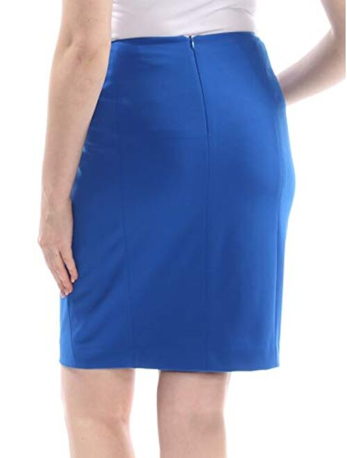 CALVIN KLEIN Women's Petite Button Front Straight, Pencil Skirt
