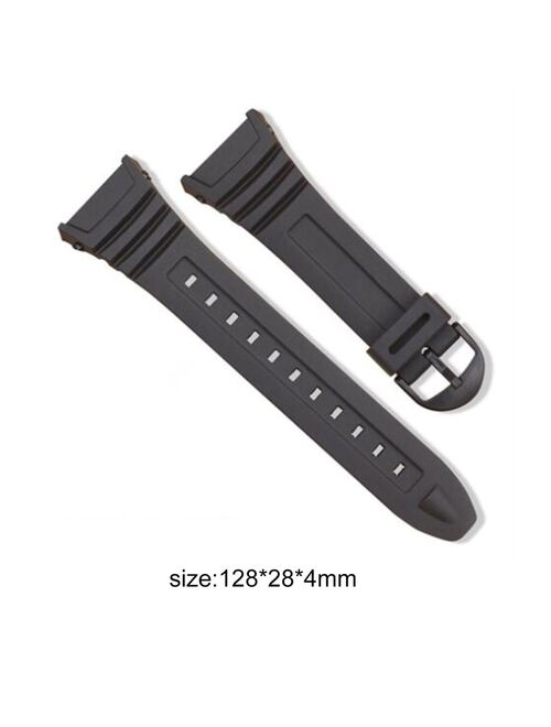 Silicone Watch Band Stainless Steel Pin Buckle Watchband for Casio W-96H Sports Men Women Strap Bracelets black
