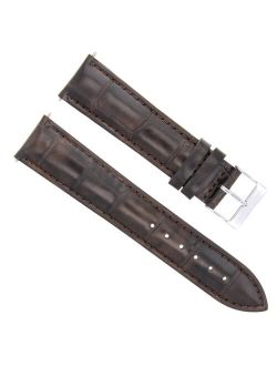 22MM ITALIAN LEATHER WATCH STRAP BAND FOR MENS BREGUET WATCH DARK BROWN