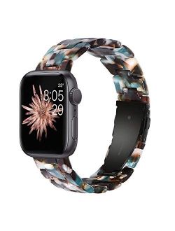 iLVANYA Compatible for 38mm 40mm Apple Watch Band Women Men,Fashion Resin iWatch Band Metal Stainless Steel Buckle Strap Bracelet for Apple Watch Series SE 6 5 4 3 2 1