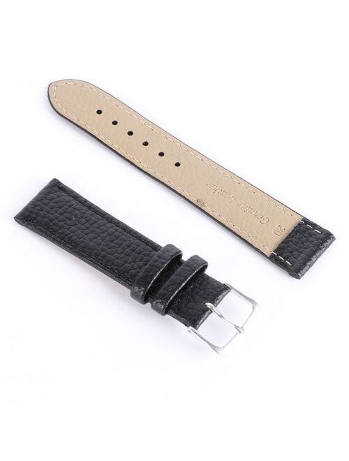 PU Leather Litchi Pattern Watch Band Strap, Women Replacement Wristband, Adjustable Strap for Men and Women, 8.3" Length Pin Buckled Watch Strap, Width 0.47/0.55/0.63/0.7