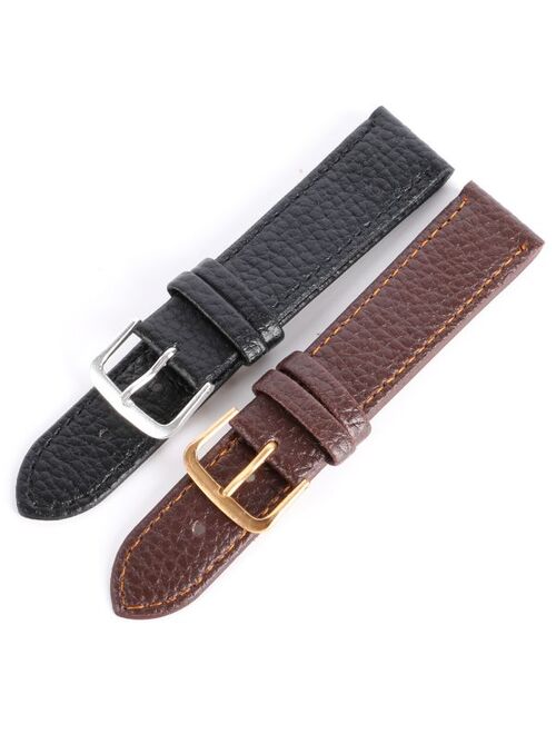 PU Leather Litchi Pattern Watch Band Strap, Women Replacement Wristband, Adjustable Strap for Men and Women, 8.3" Length Pin Buckled Watch Strap, Width 0.47/0.55/0.63/0.7