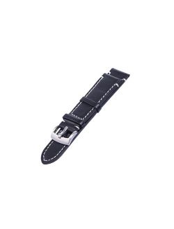 Zuiguangbao 18 20 22mm Men Stainless Steel Buckle Watch Strap Genuine Leather Band Length Long 12.5cm