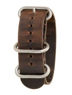 Bertucci Mens F-Type Alpina Brown Horween Leather Strap Matte Stainless Steel Buckle Watch Band