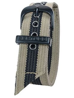 Bertucci DX3#59 Khaki w/Black Stripe Nylon Watch Band Fits A-2T, A-3T, B-1T, D-1T, G-1T, A-2S