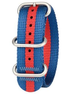 Bertucci DX3 B-163 Blue w/Red Stripe 22mm Nylon Watch Band