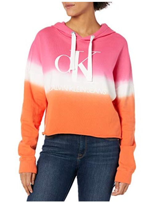 Calvin Klein Women's Dip Dye Logo Hoodie Sweatshirt