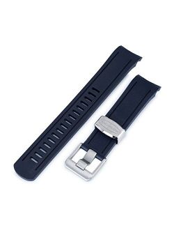 Crafter Blue 22mm Blue Rubber Watch Band for Seiko SKX007 SKX009 SKX011 SKX173 7002