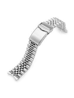 20mm Metal Watch Band Compatible with Omega Seamaster 41mm, Super-J Louis Brushed V-Clasp