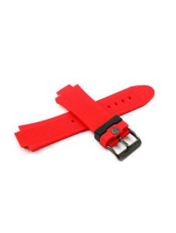 Swiss Legend 28MM Red Silicone Watch Strap & Black Stainless Buckle fits 49mm Legato Cirque Watch