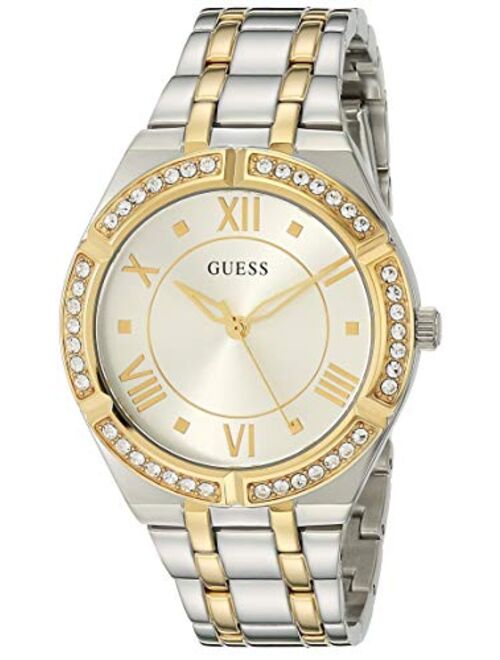 GUESS Women's Analog Quartz Watch with Stainless Steel Strap, Silver, 18 (Model: GW0033L4)