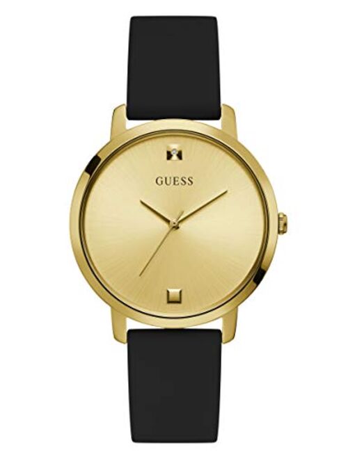 GUESS Women's Stainless Steel Analog Watch with Silicone Strap