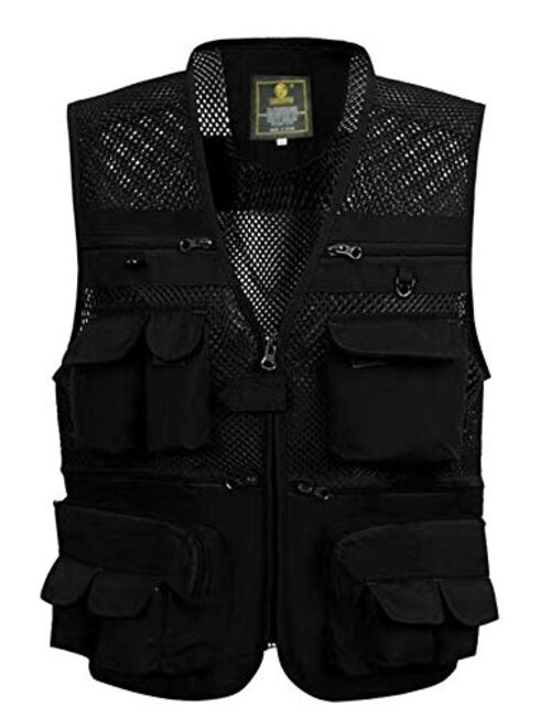 Gihuo Men's Mesh Multi Pockets Outdoor Fishing Safari Travel Vest