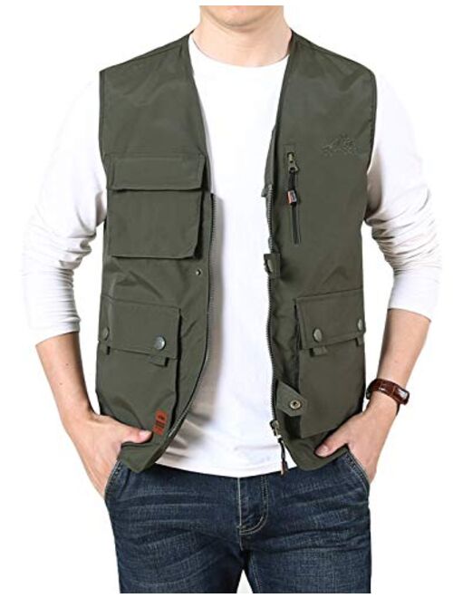 Gihuo Men's Casual Lightweight Utility Work Fishing Safari Travel Vest