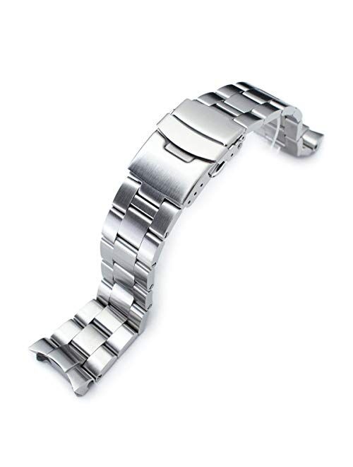 MiLTAT 22mm Watch Band for Seiko SKX007 SKX011 SKX171, Super-O Screw-Link, 20mm Clasp Size