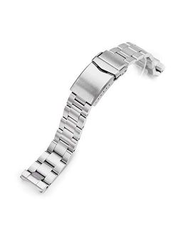 20mm Metal Watch Band Compatible with Seiko SPB143 63Mas, Super-O Boyer Brushed V-Clasp