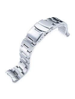 MiLTAT 20mm Watch Band for Seiko SKX013, Super-O Solid 316L Stainless Steel Brushed