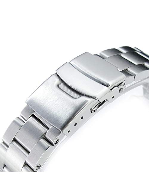 MiLTAT 20mm Watch Band for Seiko SKX013, Super-O Solid 316L Stainless Steel Brushed