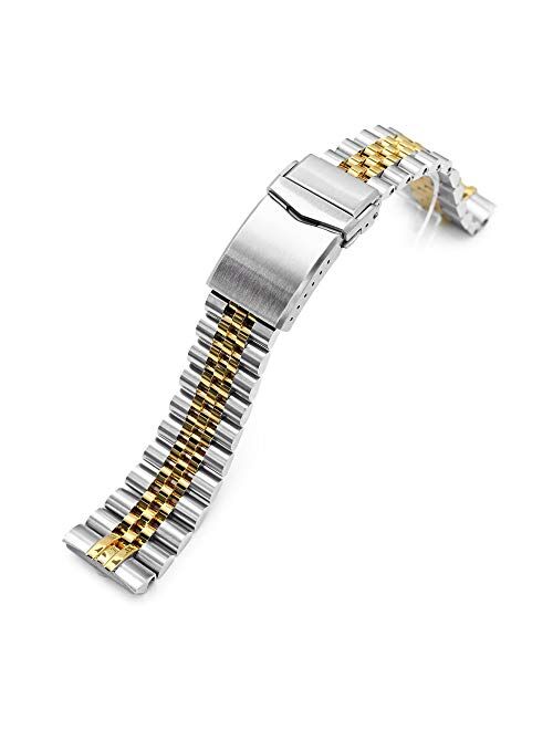 22mm IP Gold Center Watch Band for Seiko New Turtles SRP777 SRPC44, Super-J Louis 316L SS