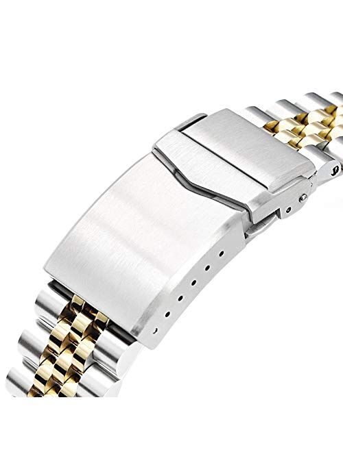 22mm IP Gold Center Watch Band for Seiko New Turtles SRP777 SRPC44, Super-J Louis 316L SS