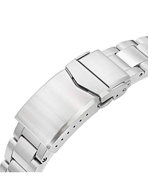 MiLTAT 20mm Watch Band for Seiko SKX013, Retro Razor 316 L Stainless Steel Screw-Link
