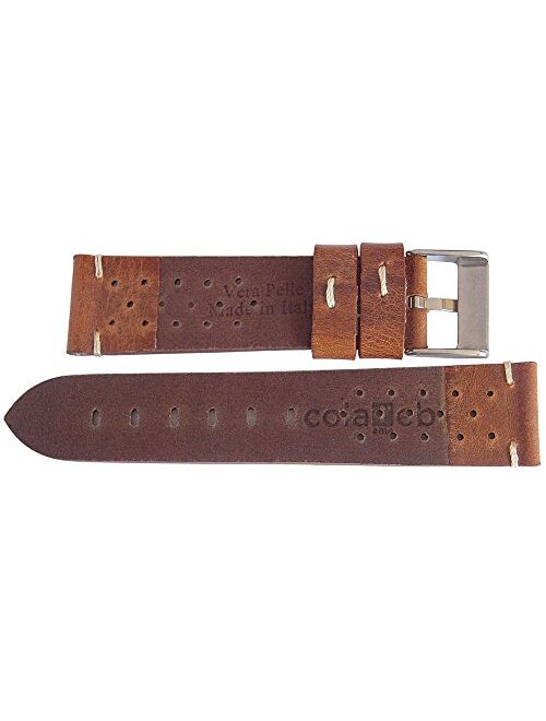 ColaReb 20mm Racing Brown Leather Watch Strap